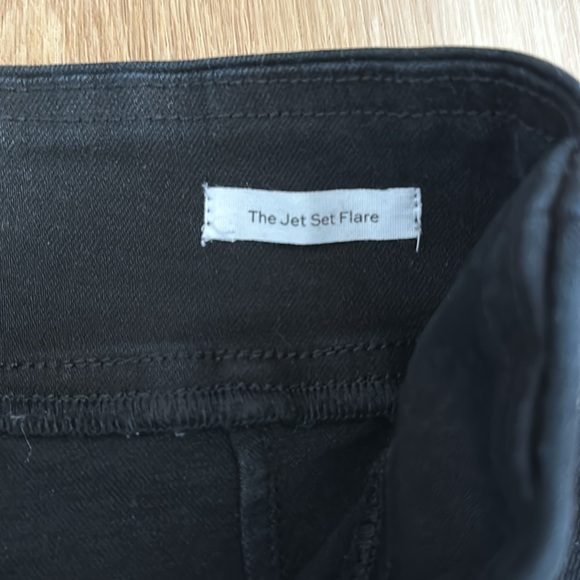 NWT FRAME Denim Black High-Rise Jet Set Flare Jeans Sz 1 - Picture 4 of 6